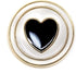 20 pcs Electroplating Golden Circles Enamel Black Heart Sewing Metal Shank Coat Buttons -23mm -7/8"...