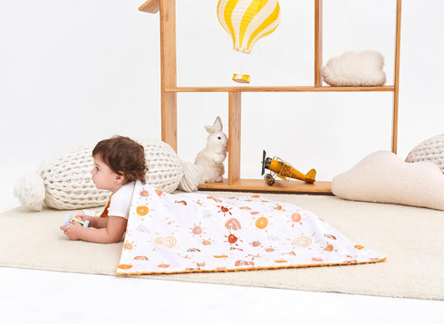 Sun Baby Blanket for Boys Girls Unisex Soft Plush Nursery Blankets Double Layer Dotted Backing sun printed Bed Throws for Crib Stroller Swaddle Re...