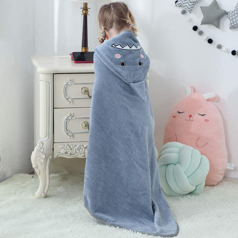 MICHLEY Unisex Baby Animal Hooded Bath Towel Soft Cotton Beach Swimming Bathrobe for 0-6T, Grey...