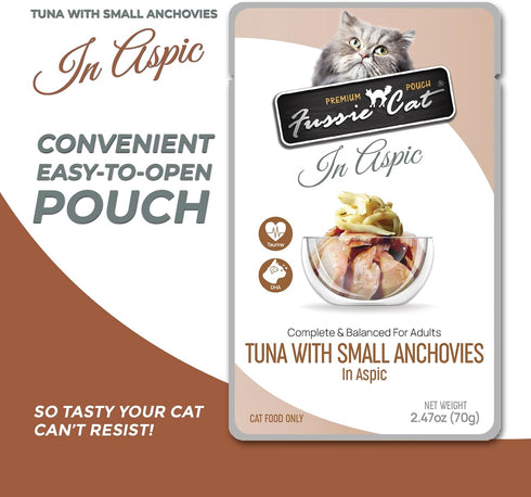 Fussie Cat Premium Tuna w/Small Anchovies 12 Count(Pack of 1)...
