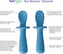 TalkTools ITSY Tiny Silicone Spoons – Twin Pack Soft Silicone Self-Feeding Training Spoons for Kids & Toddlers, Anti-Choking Flange Guard and Non-...