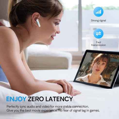 BEBEN Wireless Earbuds 35H Playtime Waterproof Bluetoth Ear Buds, Touch Control Stereo Sound Bluetooth Earbuds with Mic, Wireless Headphones with ...