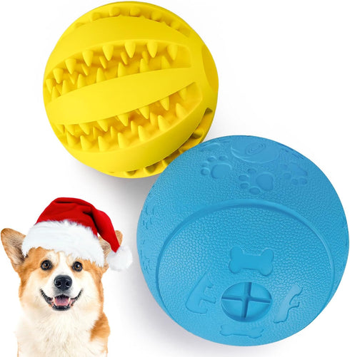 HIPPIH Dog Puzzle Toys 2 Pack, Interactive Dog Toys for Large Dogs & Small Dogs, Puppy Toys for Treat Dispensing, Durable Dog Balls for Teeth Clea...