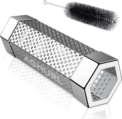 Smoke Tube, Premium 6 inches Stainless Steel Pellet Smoker Tube with Cleaning Brush for All Grill or Smoker, Hot or Cold Smoking...