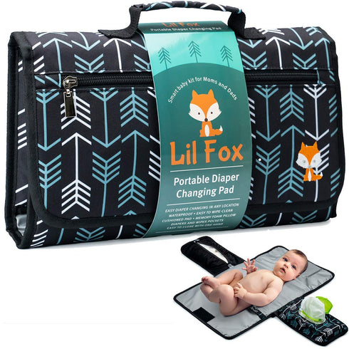 Lil Fox Portable Changing Pad - One-Hand Diaper Change Pad for Baby Diaper Bag or Changing Table. Unisex Baby Shower Gifts, Newborn Essentials...