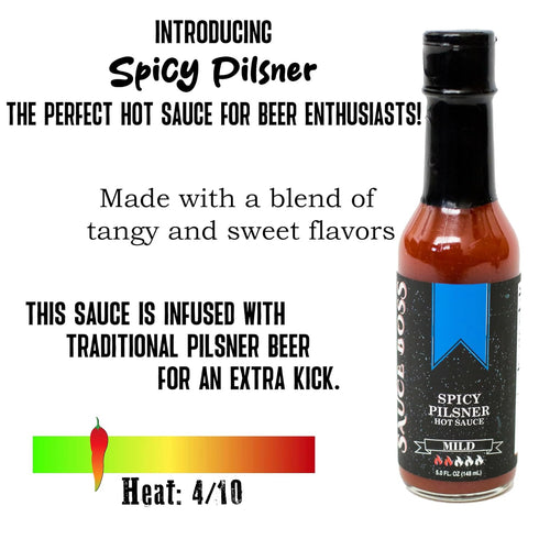 Spicy Pilsner by Sauce Boss - Ignite Your Tastebuds with the Bold Heat of our Crafted Pilsner-Infused Hot Sauce!...
