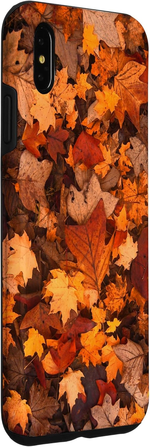 iPhone XS Max Autumn Season Happy Fall Leaves Thanksgiving Cell Phone Case...