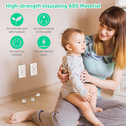 Outlet Covers Baby Proofing with Hidden Handle (32 pack) Child Proof outlet Plug Covers 3-prong Baby Proofing Electrical Outlet Cover Safety Power...