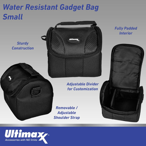 Ultimaxx Small Carrying Case/Gadget Bag for Sony, Nikon, Canon, Olympus, Fuji, Pentax, Panasonic, Samsung,Leica, Kodak & Many More Cameras & Camco...