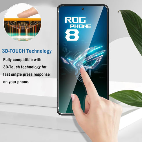 2 Pack Compatible with Asus ROG Phone 8 Pro 5G/ROG Phone 8 Screen Protector,Full Coverage 9H Tempered Glass Film,HD Clear Scratch Resistant,Bubble...