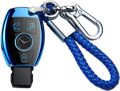 Tukellen for Mercedes Benz Keychains with Key Fob Cover Special Soft TPU Key Case Cover Protector Compatible with Mercedes Benz C E G S M GL CLS C...