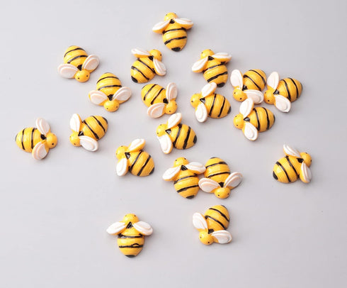 Sowaka 20 Pcs Mini Bee Ornaments Tiny Resin Flatback Embellishment Bumble Bee for Hair Clip DIY Craft Art Project Home Garden Decoration Supplies ...