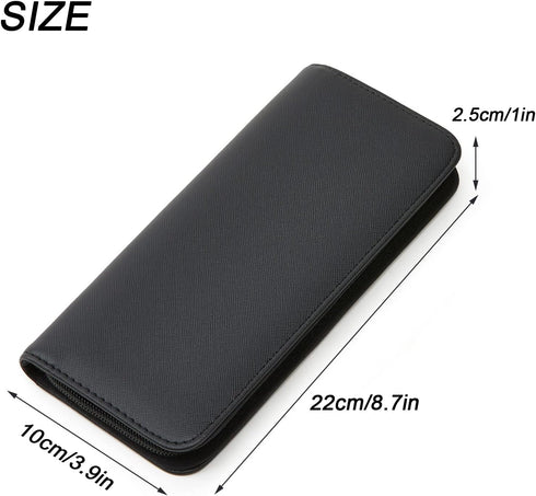 LAKE of FIRE Scissors Case with Zippers and Leather Cover for Convenient Storage and Protection (Black+Gray)...