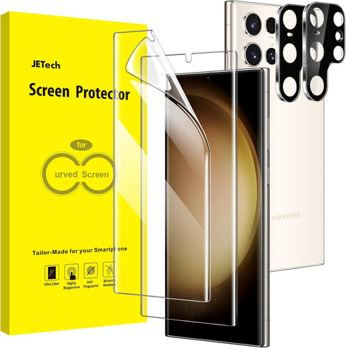 JETech Screen Protector for Samsung Galaxy S23 Ultra 5G 6.8-Inch with Camera Lens Protector, Flexible TPU Film, Fingerprint ID Compatible, Easy In...
