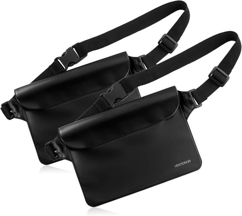 Waterproof Waist Pouch 2-Pack | Beach Accessories Dry Bag Waterproof Fanny Pack for Swimming Snorkeling Sailing Kayaking Beach Pool Water Parks | ...