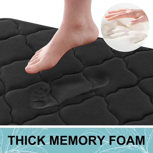 OLANLY Memory Foam Toilet Rugs U-Shaped 24x20, Ultra Soft and Absorbent Bathroom Rugs, Non-Slip Thick Toilet Bath Mat, Machine Wash Dry, Contour B...