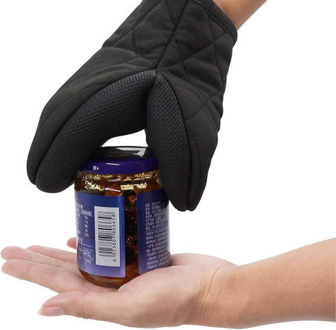 Mini Oven Mitts, 2 Pack Heat Resistant 300 ºF Little Oven Gloves Pot Holder Neoprene Cotton Trivet for Kitchen Cooking - Non-Slip Grip, Hanging Lo...