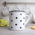 City to Cottage Handmade White And Black Polka Dot Ceramic Extra Large 17.5oz/500ml | Hot Chocolate, Coffee, Tea Mug, Cup with Handle Unique Desig...