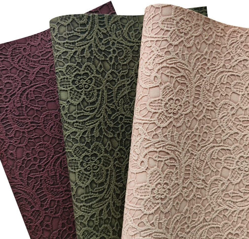 8''x12''(21cmx30cm) Flower Textured Embossed Faux Leather Sheets Retro Autumn Color Synthetic Fabric for Leather Bows Making Crafts DIY Handmade M...