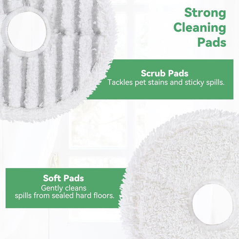 3764 SpinWave + Vac Mop Pads Compatible with Bissell SpinWave + Vac All-in-One Powered Spin 3764 and 37643,Washable and Reusable Replacement Head?...