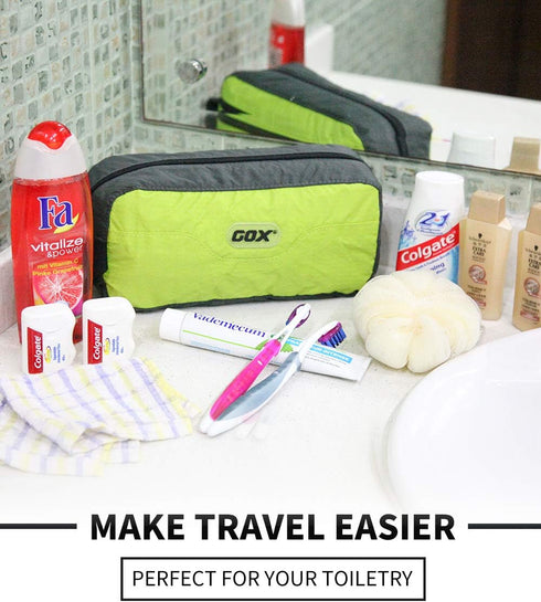 GOX Travel Toiletry Bag Dopp Kit Case Small Zippered Bag Ditty Bag Bathroom Pouch for Women(Green)...