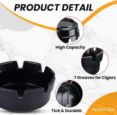Perfect Stix Ashtray Black-4 4" Black Ashtrays (Pack of 4)...