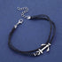 Boho Layered Leather Anchor Anklet Bracelet Black Leather Cord Ankle Bracelets Black Rope Anklets Black String Anklets Foot Chain Jewelry for Wome...