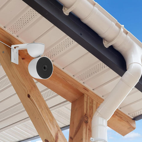 2Pack Adhesive Metal Wall Mount for Google Nest Indoor 2nd Generation Security Cam Wired, No Drilling VHB Stick On or Screw Install, Two Ways Inst...