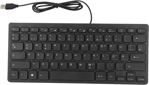 Yoidesu Wired Keyboard, TT-A01 78 Keys USB Keyboard Mute Ultra Thin Mini Russian/French/German Keyboard for PC Laptop Desktop Computer (German)...