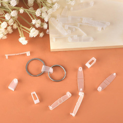 100pcs Acrylic Keychain Clips, Clear Plastic Keychain Connectors for Office, Credit Card, Craft & Jewelry Making (Transparent Color)...