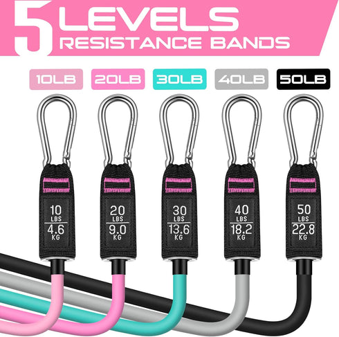 Resistance Bands for Working Out, 150LBS Exercise Bands, Workout Bands, Resistance Bands Set with Handles for Men Women, Legs Ankle Straps for Mus...