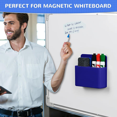 Magnetic Dry Erase Marker Holder, Magnetic Pen Holder for Fridge, Magnetic Marker Holder, Whiteboard Marker Holder for Locker Accessories, School,...