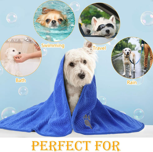Dog Towels for Drying Dogs Two Pack Dog Bath Towel pet Towel Absorbent Microfiber Durable Prevent mud Dirty for Dogs Cats Small Animal Bathing Gro...