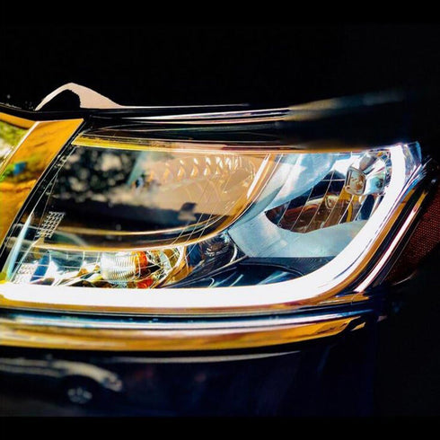 LEADTOPS Show Glow 2X 23inch Dual Color White-Amber Switchback Headlight LED Tube Strip Light DRL Daytime Running Light & Turn Signal Lamp for Car...