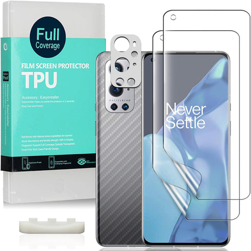 Ibywind 2 Pcs Screen Protector For OnePlus 9 Pro 5G 6.7",Flexible TPU Film,With 1Pc Camera Lens Protector,1Pc Back Film,Bubble Free[Easy to instal...