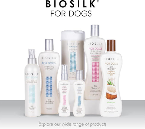 BioSilk for Dogs Silk Therapy Detangling Dog Shampoo | Sulfate Free and Paraben Free Shampoo for Dogs | Matted Hair Dog Detangler Shampoo for All ...