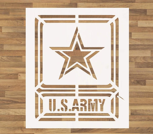 U.S Army Stencil for Painting on Wood, Fabric, Walls, Airbrush + More | Reusable 8.7 x 7.4 inch Mylar Template (US Army Military Logo)...