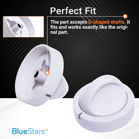 Ultra Durable 131873500 Dryer Timer Knob Switch Replacement Part by BlueStars – Exact Fit For Frigidaire Dryers - Replaces 134042600 PS418921 AP2107778 - PACK OF 2