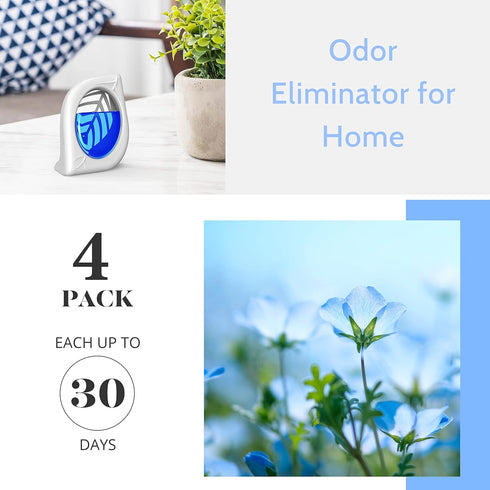 Air Freshener for Home, 4 Pack, Fresh Scent, Odor Eliminator for Small Area Closets Bathroom Pets Strong Odor, Up to 120 Days...
