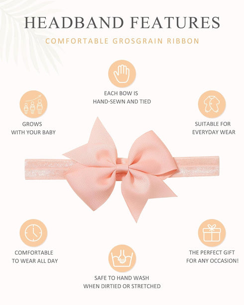 jollybows 40pcs Baby Girls Hair Bows Headbands Grosgrain Ribbon Hair Band Accessories for Infants Newborn Toddler (4In)...