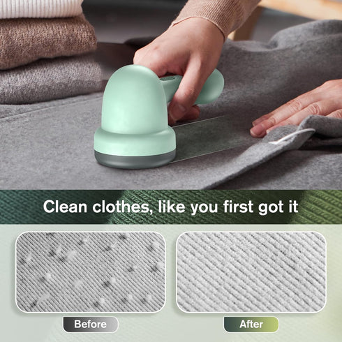 Electric Fabric Shaver, USB Powered Sweater Shaver with 2 Replaceable Stainless Steel Blades, Dual Protection Lint Remover for Removing Fuzz and P...