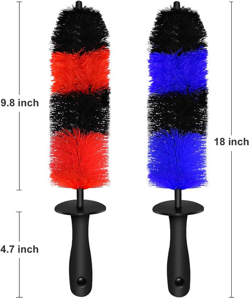 2-Pack Master Wheel Brush, Easy Reach Wheel and Rim Detailing Brush 18’’ Long Soft Bristle, Car Wheel Brush, Rim Tire Detail Brush,Multipurpose us...