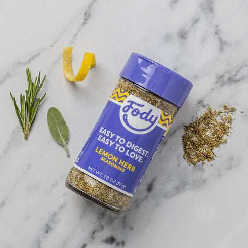 Fody Foods Vegan Lemon Herb Seasoning, Flavorful Grilling Seasoning, Low Fodmap Certified, Sensitive Recipe, Gut & IBS Friendly, 1.8 Ounce...