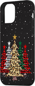 iPhone 12 mini Merry Christmas Trees with Buffalo Plaid & Leopard Design Case...