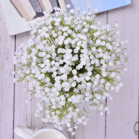 10Pcs 30 Bunches White Babys Breath Artificial Flowers Real Touch Fake Gypsophila Faux Plants for Wedding Garland Wreath Girl Crown Flower bonquet...