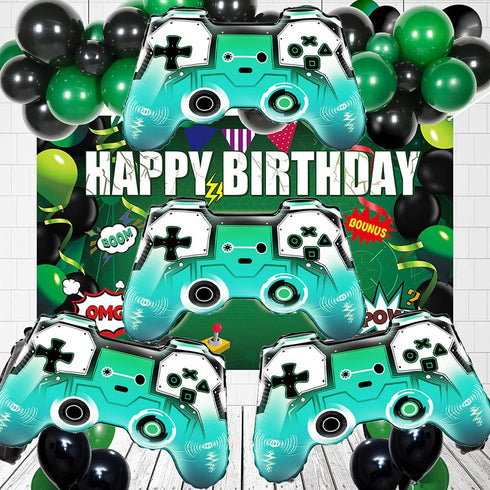 CYMYLAR Video Game Controller Balloon 4 Pcs Video Game Party Balloons for Gamer Birthday Party Decorations Video Game Party Decorations...