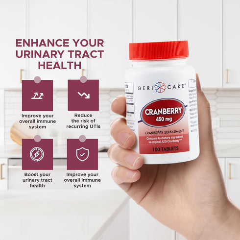 GeriCare Cranberry Supplement, 100 Tablets 450 mg (3)...