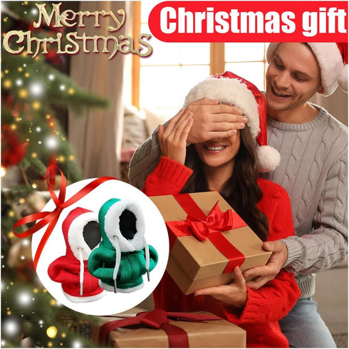 Christmas Car Shift Knob Hoodie Cover, Christmas Style Hoodie Winter Warm Car Shift Cover Shifter Hoodie Protector, Universal Shift Knob Cover Car...