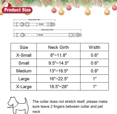 ADOGGYGO Christmas Dog Collar with Bow Tie Adjustable Dog Bowtie Collar Red Green Plaid Dog Christmas Collars for Small Medium Large Dogs Pets (X-...