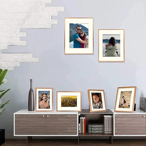 Golden State Art, Rose Gold 8x10 Aluminum Frame for 8 x 10 Picture or 5x7 Photo with Mat - Shatter - Resistant Glass - Wall or Tabletop Display - ...